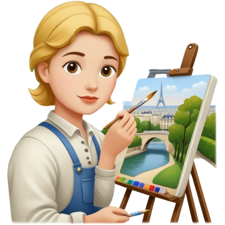 SPAM artist painting en plein aire in paris landscape  emoji