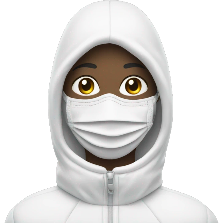 face mask wearing white gloves and white shoes emoji