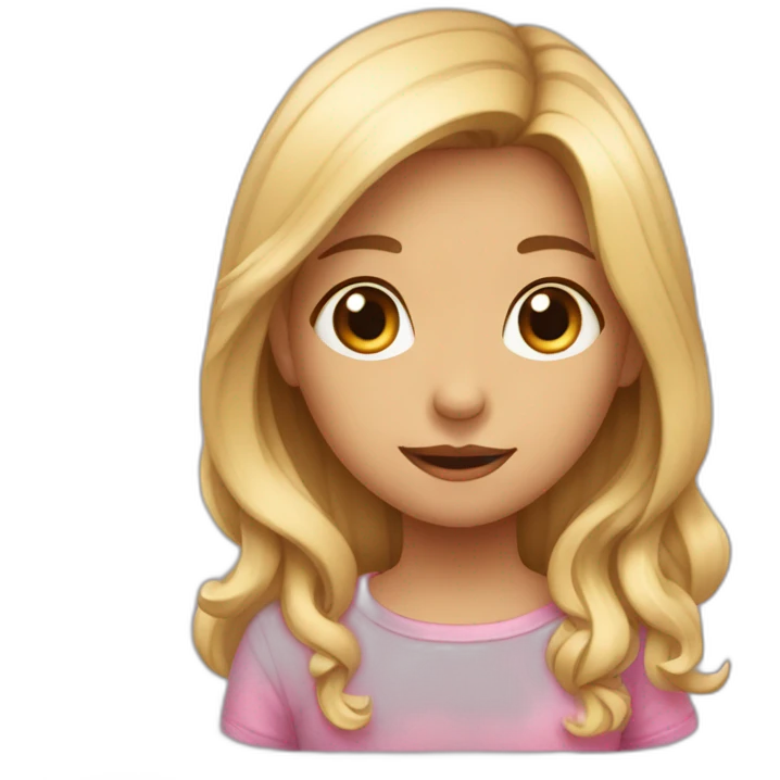 Une petite fille qui fait caca emoji