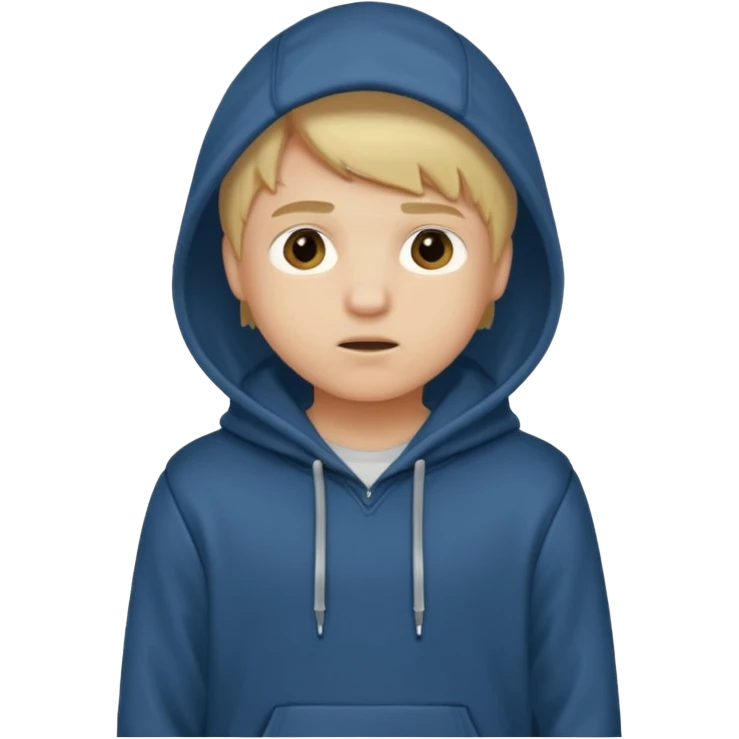 Blond boy with hoodie standing up emoji