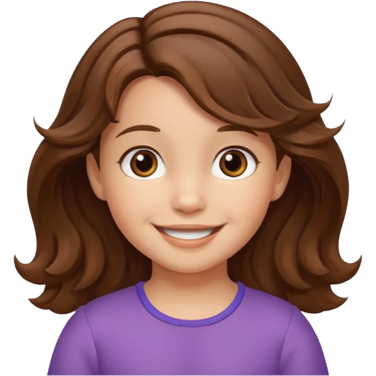 3yr old girl wavy brown hair brown eyes emoji