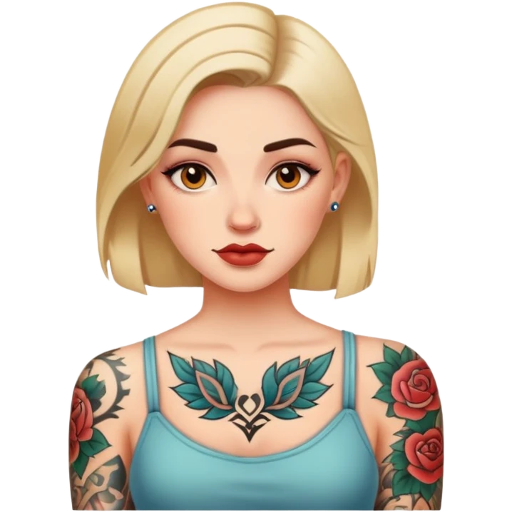 Women with tattoo emoji