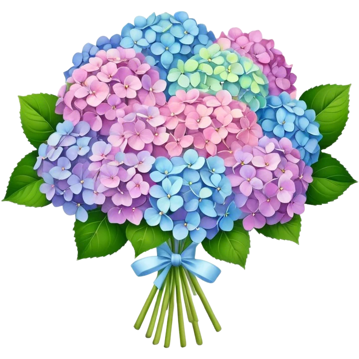 Bouquet of Hydrangeas pastel emoji