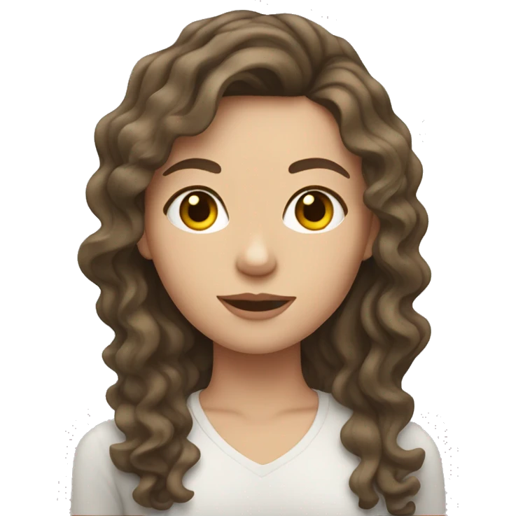 Brunette white girl with wavy hair emoji