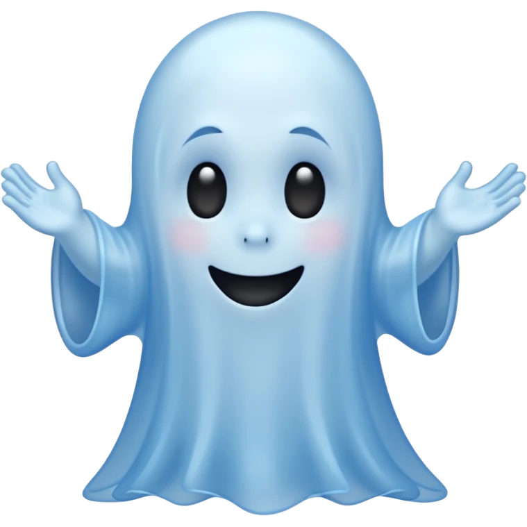 Blue ghost with cute smile emoji