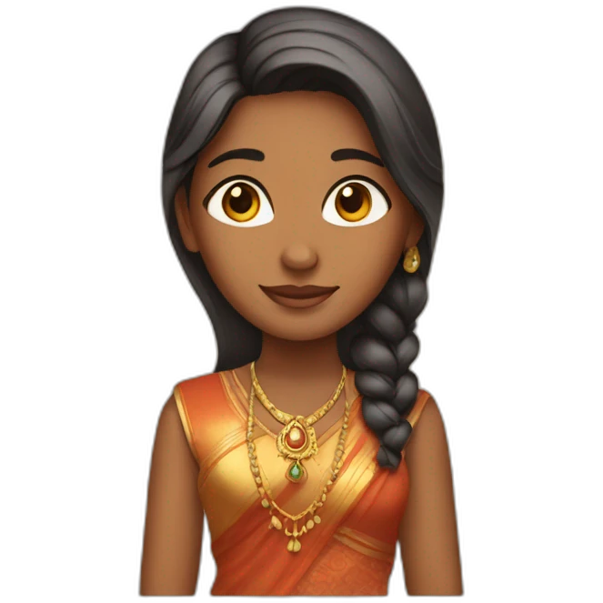 Indian girl with highlights emoji