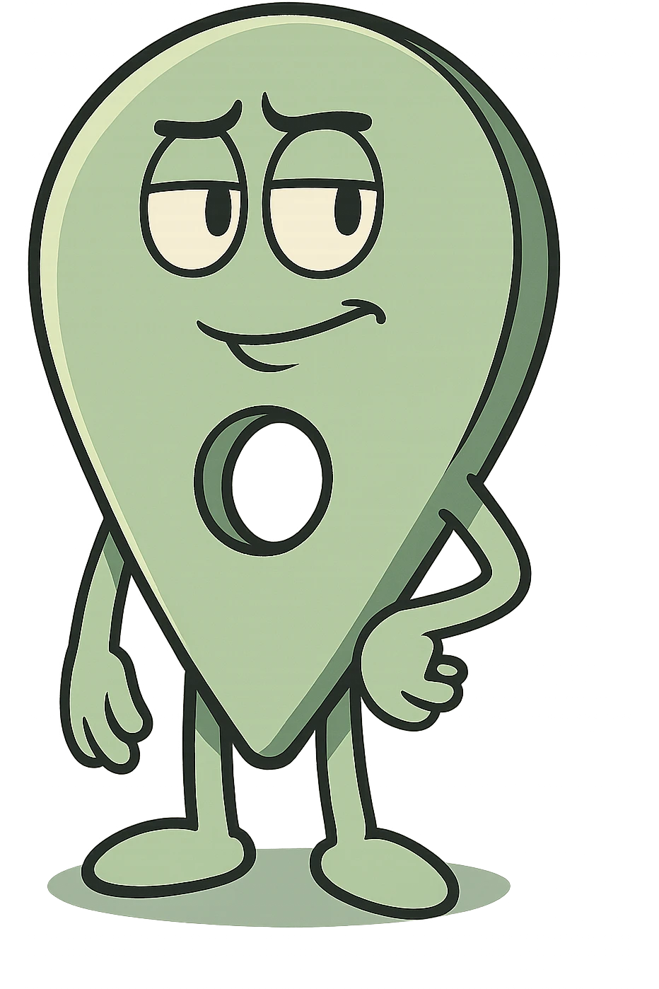 location pin icon, light green, with a hole in the middle, flat toon style emoji
