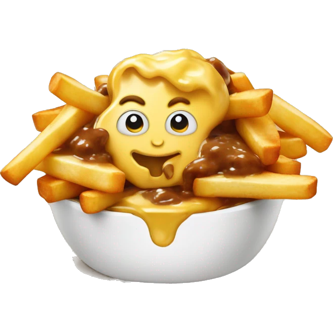 Poutine qui mange une poutine emoji