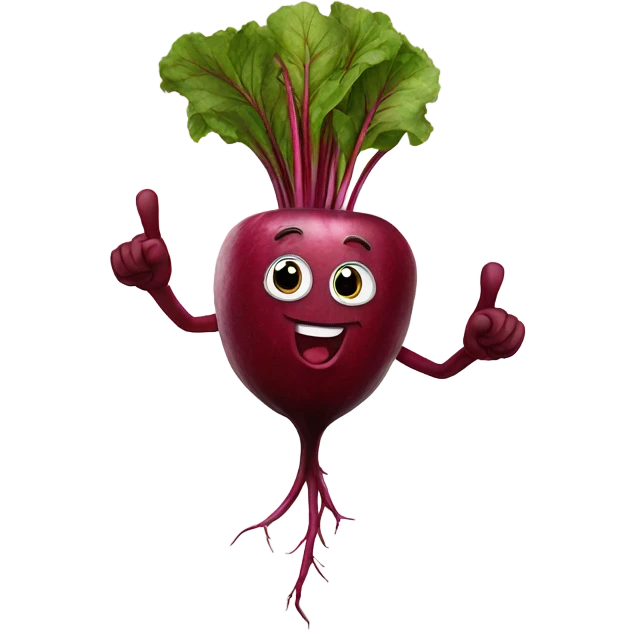 happy beetroot showing finger up emoji