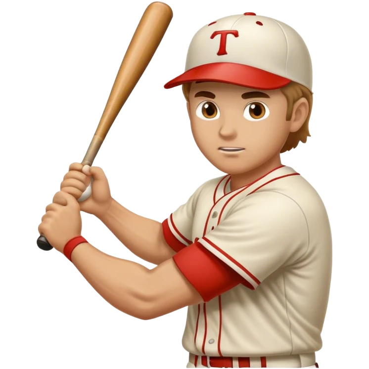 caucasian baseball player hitting a ball emoji