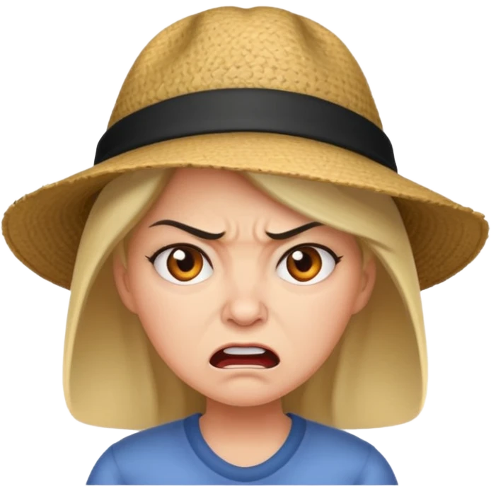 Angry mom with a hat emoji