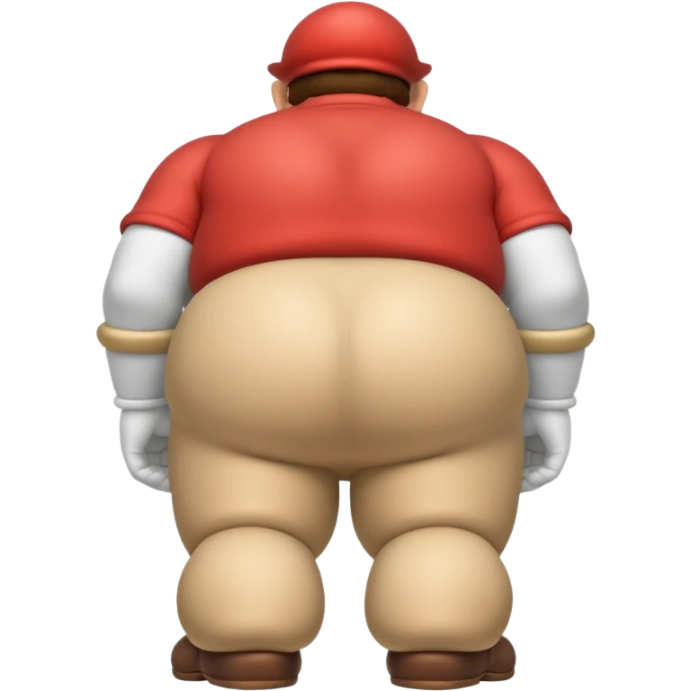 back view of super mario with huge massive buttcheeks  emoji