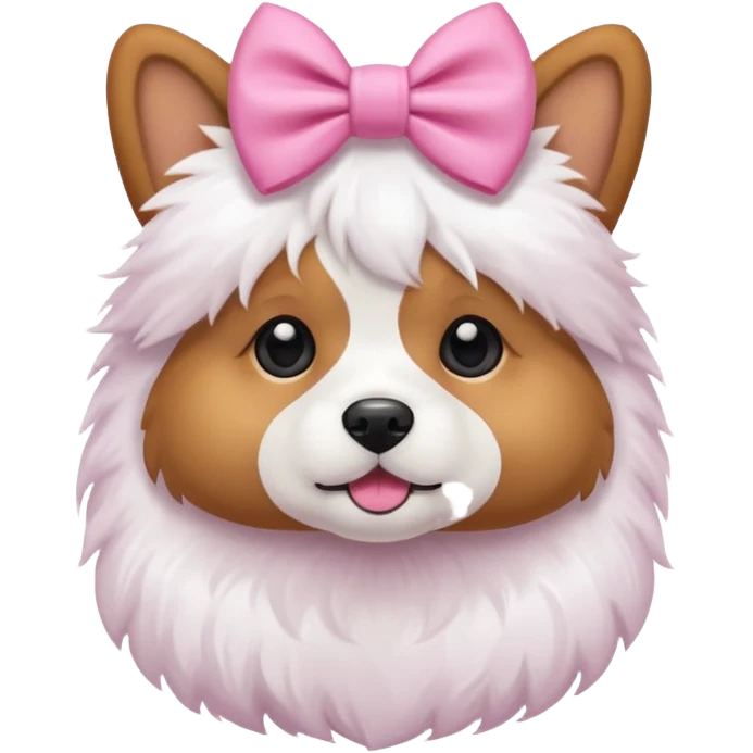 Dog with a pink bow emoji