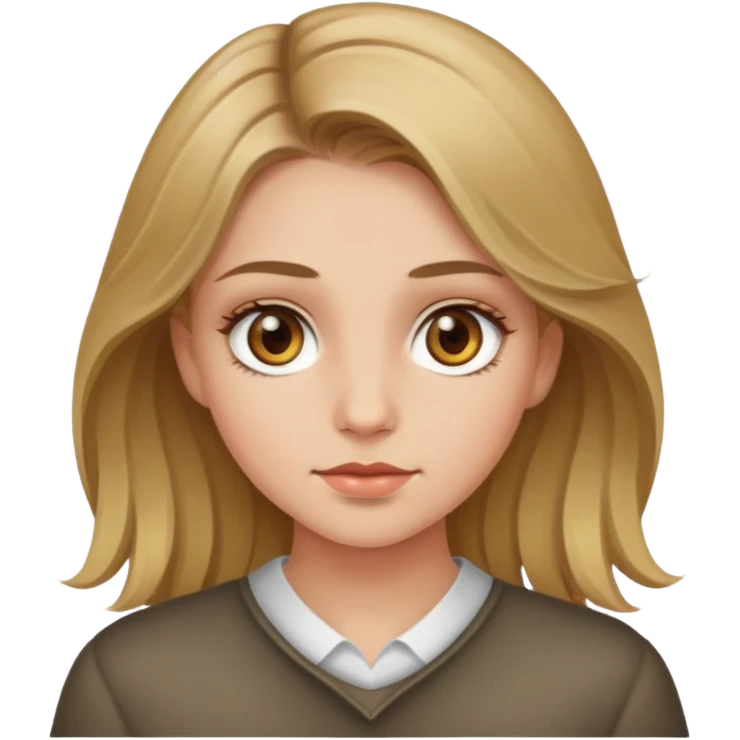 Dark blonde hair girl with hazel eye emoji