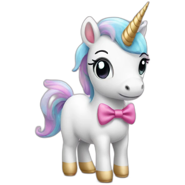 cute Unicorn with a bowtie emoji