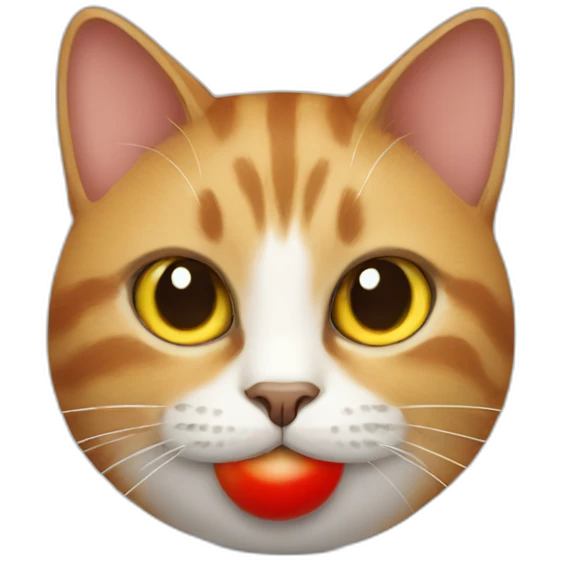 cat with a tomato emoji