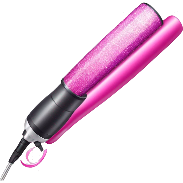Pink ombre curling iron with glitter  emoji