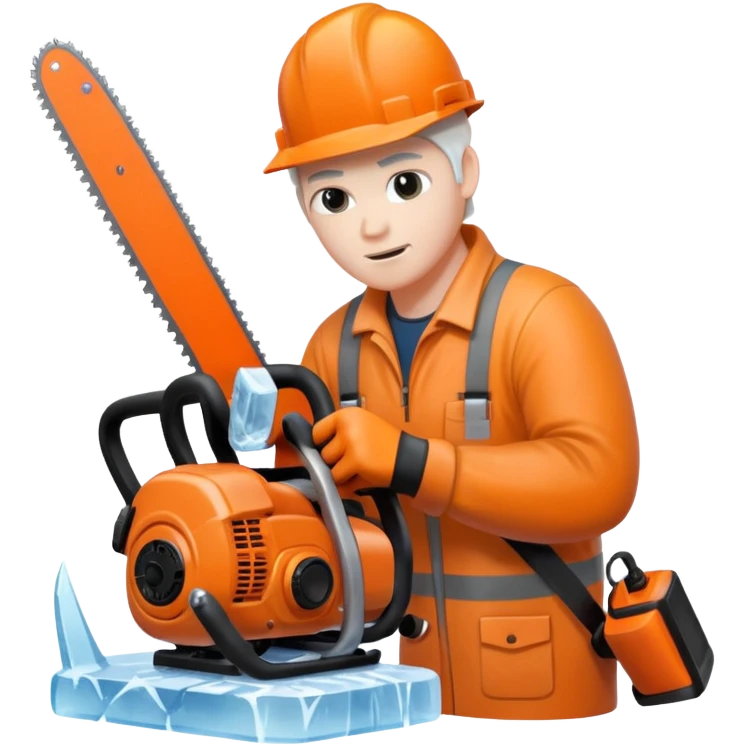 Sculptor with chainsaw,Ice Sculptors emoji