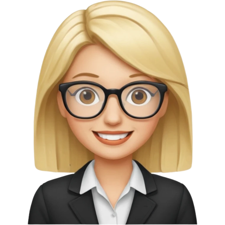 Blonde marketing agent with glasses emoji