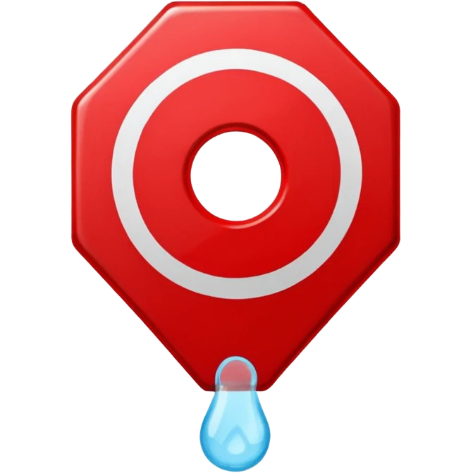 A stop sign around a condom emoji