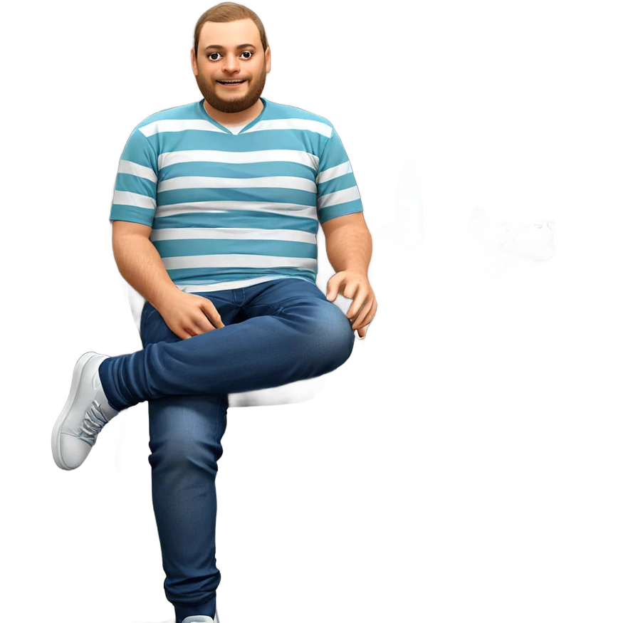 casual seated male with bottle emoji