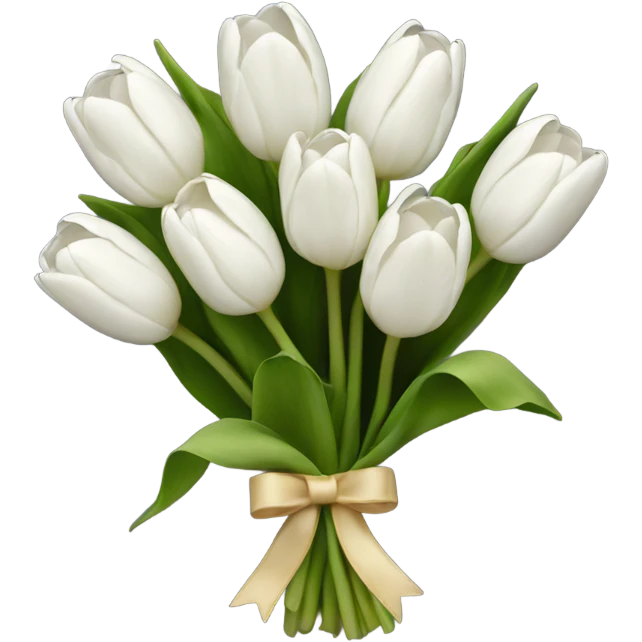 white tulip bouquet  emoji