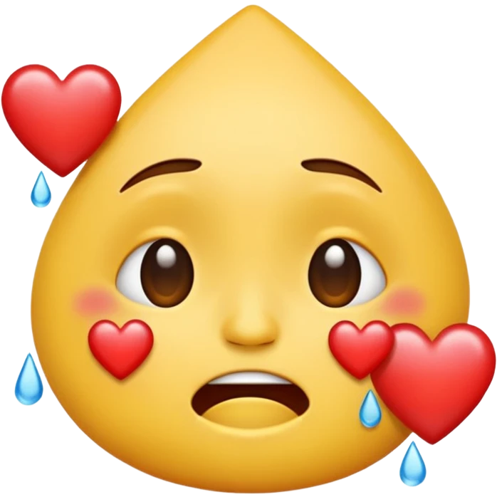 Crying classic emoji, but with hearts, like hes crying from loving it so much emoji