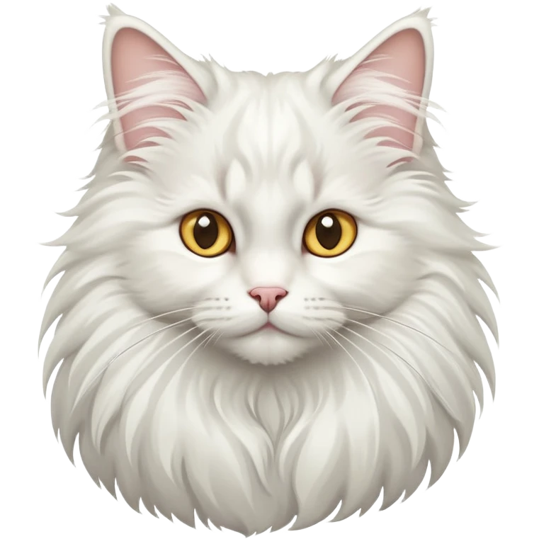 White Norwegian forest cat with long fluffy fur, bushy tail, large tufted ears and bright eyes emoji