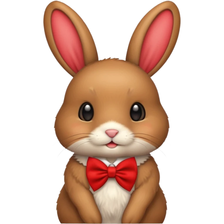 brown bunny with red bowtie emoji