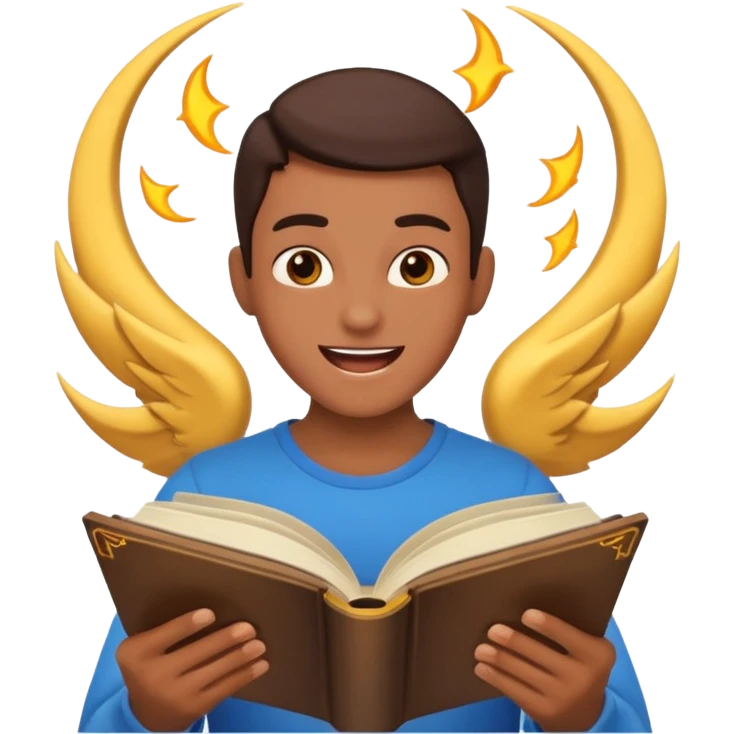 Reading fantasy novels with action emoji