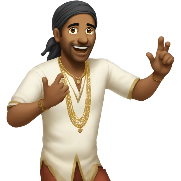 an indian man dancing to rap emoji