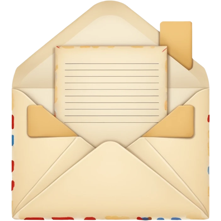a paper with writing in an envelope emoji