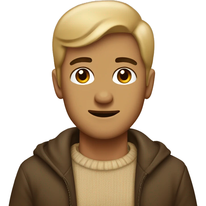 hombre con sueter beige un poco moreno y pelo cafe oscuro emoji