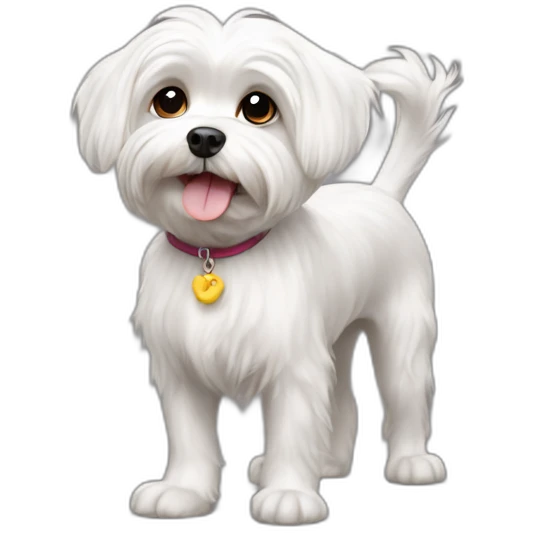 Maltese dog standing on rear paws emoji