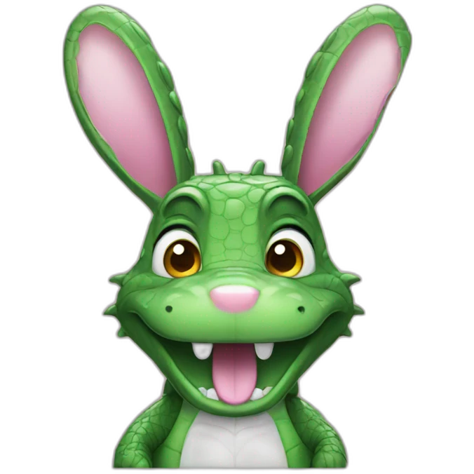 alligator with bunny face and bunny ears emoji