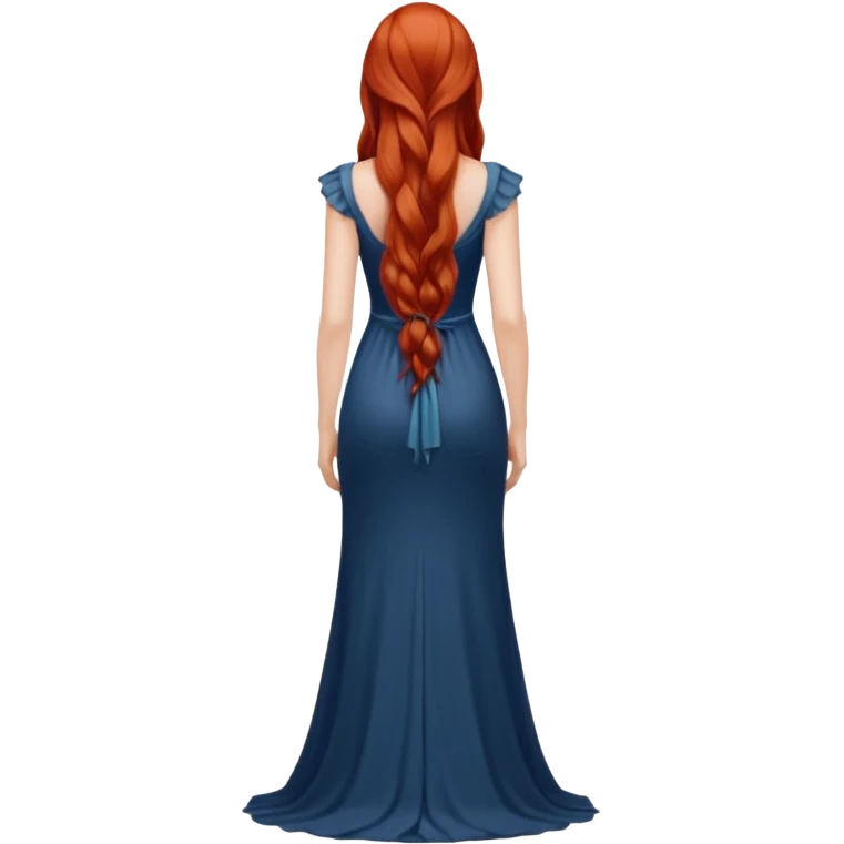 long redhead hair woman back emoji