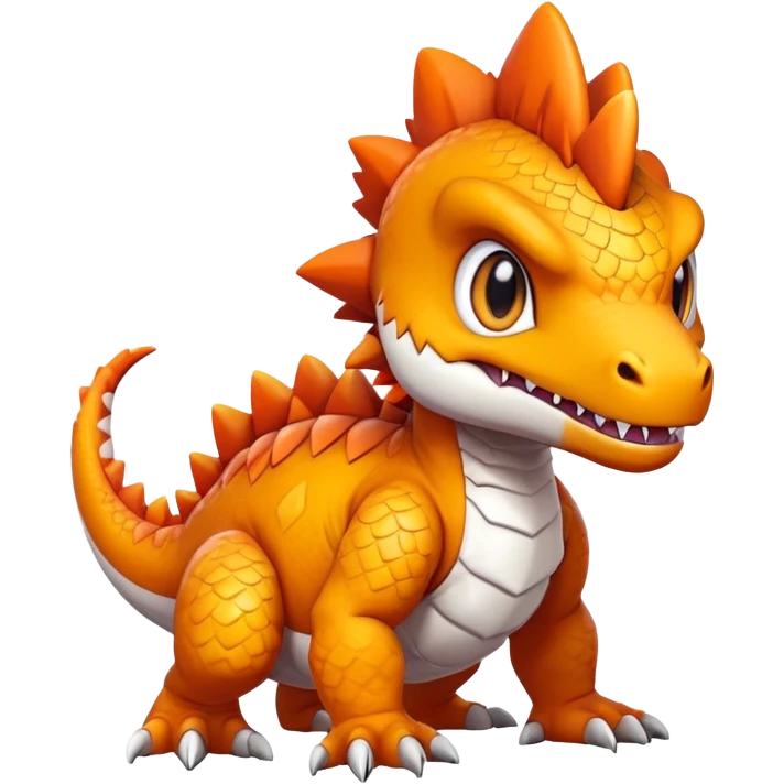 Cute Baby Chibi Agumon-Tyrantrum-Tyrunt-hybrid (full body) emoji