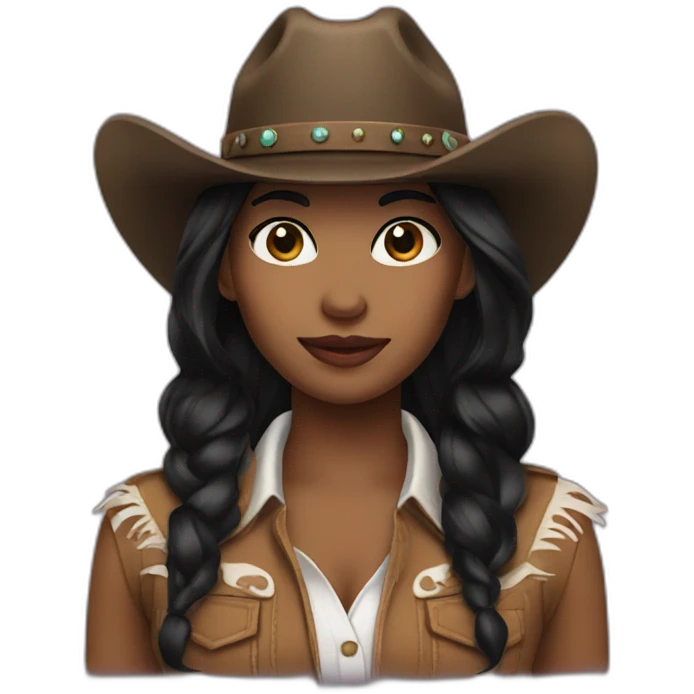 cowgirl straight black hair emoji