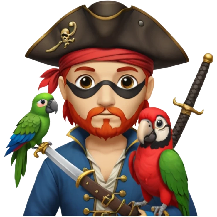 pirate and parrot emoji