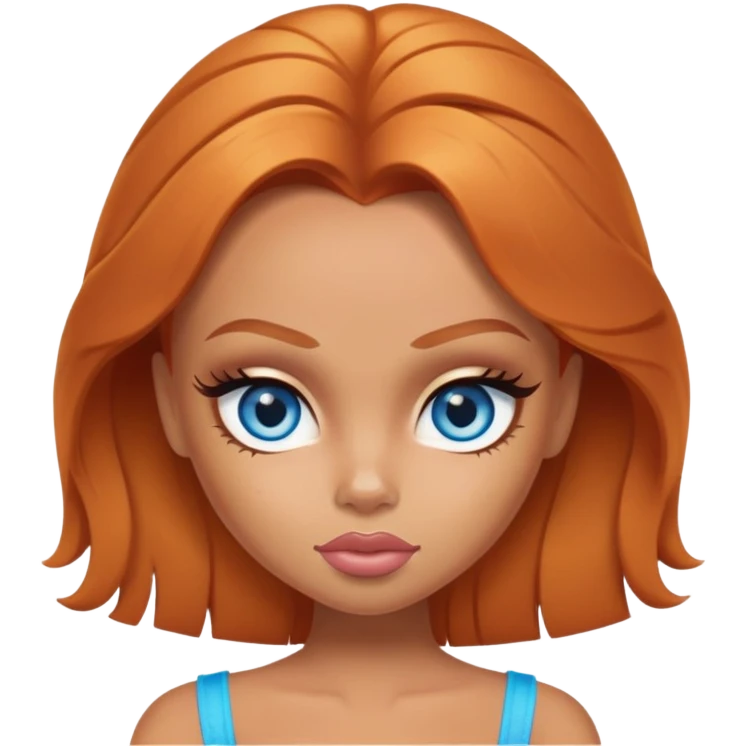 pretty bratz baddie ginger, blue eye emoji