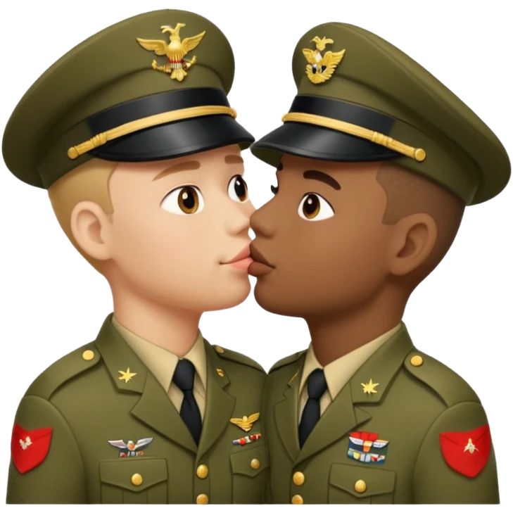 Two soldiers kissing emoji
