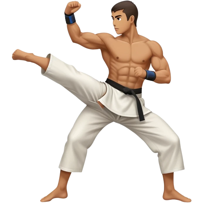 person performing a martial arts high kick emoji