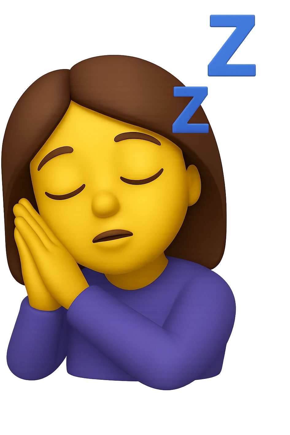 emoji stile iphone che rappresenta una donna che dorme 3d emoji