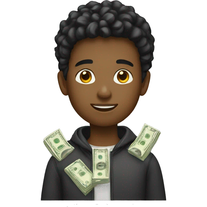 Boy with money emoji