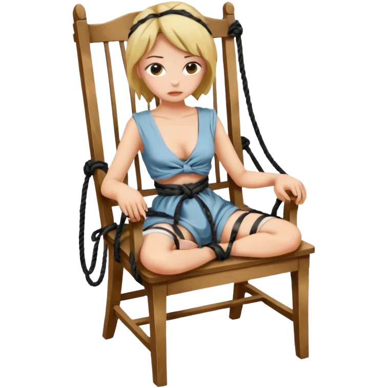 woman tied up in a chair emoji