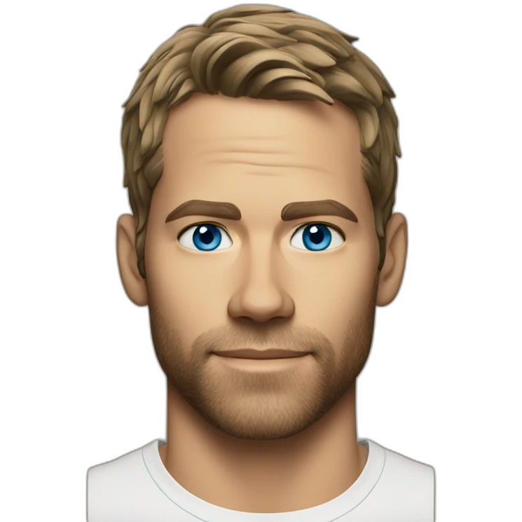 actor paul walker blue eyes with a t-shirt on emoji