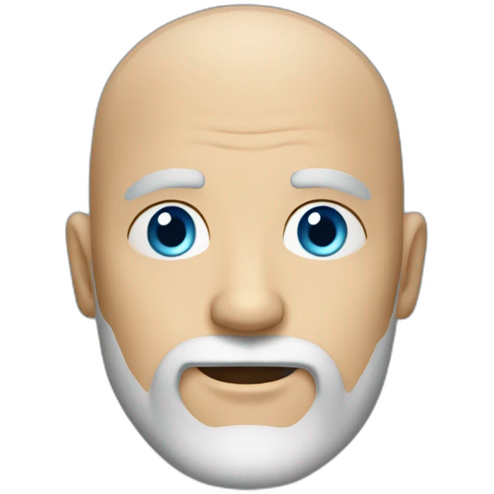 Bald slightly older guy with blue eyes and dark grey beard emoji