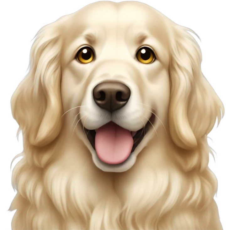 White English cream long haired curly golden retriever with honey emojis  emoji