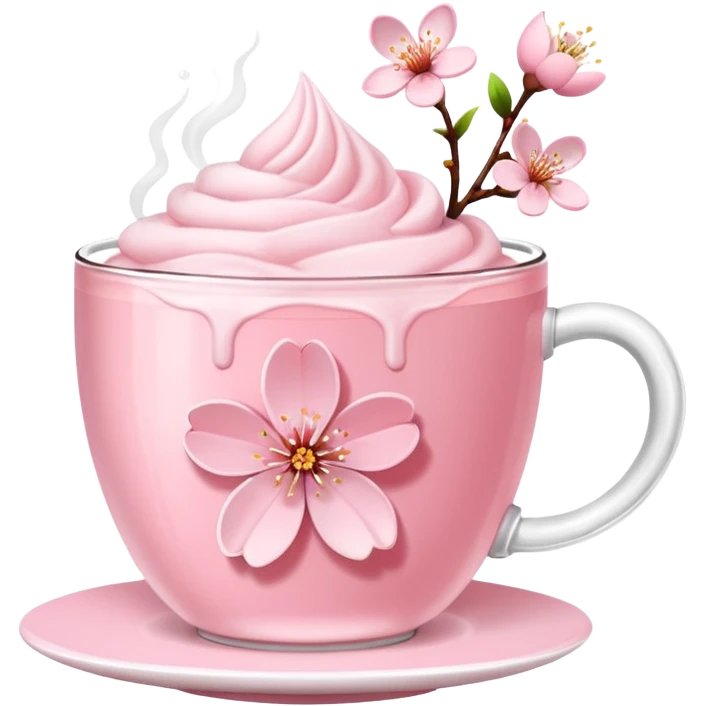 Cute Pastel pink Cherry Blossom Sakura Tea emoji