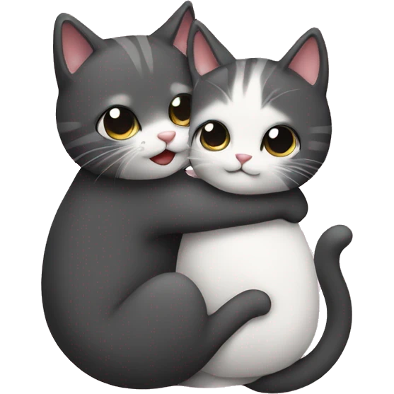 Cat hugging other cat emoji